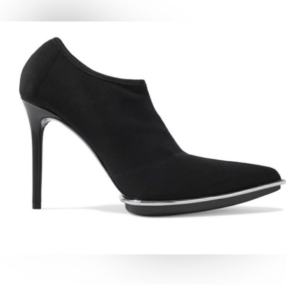 ALEXANDER WANG Cara Stretch Mesh Pointy Toe Sock Fit Pull On Ankle Booties 37.5 - Picture 4 of 14